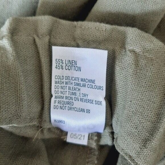 ANKO / Linen Cotton Blend Casual Pants Sage Green Sz 12 - Picture 10 of 10